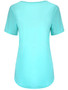 Casual Asymmetric Neck Plain Short Sleeve T-Shirt