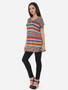 Casual Assorted Colors Printed Striped Modern Round Neck Short-sleeve-t-shirt