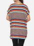 Casual Assorted Colors Printed Striped Modern Round Neck Short-sleeve-t-shirt