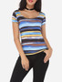 Casual Assorted Colors Extraordinary Round Neck Short-sleeve-t-shirt