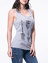 Casual Arrows Printed Scoop Neck Racerback Sleeveless T-Shirt