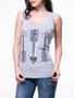 Casual Arrows Printed Scoop Neck Racerback Sleeveless T-Shirt