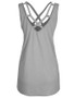 Casual V-Neck Solid Hollow Out Sleeveless T-Shirt