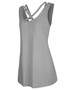 Casual V-Neck Solid Hollow Out Sleeveless T-Shirt