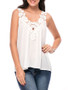 Casual Hot Solid Patchwork Hollow Out Sleeveless T-Shirt