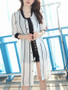 Casual Longline See-Through Vertical Striped Kimono