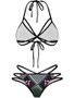 Casual Strappy Halter Printed Triangle Bikini