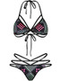 Casual Strappy Halter Printed Triangle Bikini