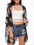 Casual Floral Hollow Out Casual Kimono