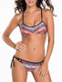 Casual Strappy Spaghetti Strap Printed Bikini