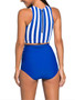 Casual Crew Neck Vertical Striped Swimwear