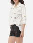 Casual Polo Collar Printed Blouse