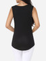 Casual Plain Exquisite Surplice Sleeveless-t-shirt