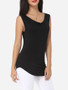 Casual Plain Exquisite Surplice Sleeveless-t-shirt