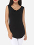 Casual Plain Exquisite Surplice Sleeveless-t-shirt