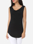 Casual Plain Exquisite Surplice Sleeveless-t-shirt