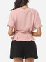 Casual Plain Graceful Elegant Round Neck Short-sleeve-t-shirt