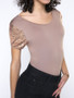 Casual Sparkling Glitter Round Neck Solid Short Sleeve T-Shirt