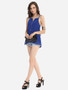 Casual Plain Zips Alluring Spaghetti Strap Sleeveless-t-shirt