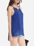 Casual Plain Zips Alluring Spaghetti Strap Sleeveless-t-shirt