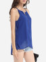 Casual Plain Zips Alluring Spaghetti Strap Sleeveless-t-shirt