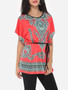 Casual Paisley Printed Batwing Extraordinary Round Neck Short-sleeve-t-shirt