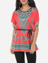 Casual Paisley Printed Batwing Extraordinary Round Neck Short-sleeve-t-shirt