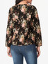 Casual Round Neck Floral Printed Long-sleeve-t-shirt