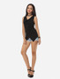 Casual Plain Asymmetrical Hems Exquisite Surplice Sleeveless-t-shirt