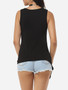 Casual Plain Asymmetrical Hems Exquisite Surplice Sleeveless-t-shirt