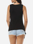 Casual Plain Asymmetrical Hems Exquisite Surplice Sleeveless-t-shirt