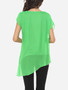 Casual Plain Asymmetrical Hems Delightful Blouse