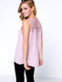 Casual Sleeveless Patchwork Hollow Out Solid Blouse