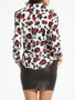 Casual turn Down Collar Single Breasted Leopard Printed Blouse