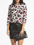 Casual turn Down Collar Single Breasted Leopard Printed Blouse