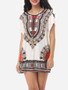Casual Tribal Printed Batwing Scoop Neck Short Sleeve T-shirt