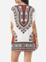 Casual Tribal Printed Batwing Scoop Neck Short Sleeve T-shirt