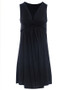 Casual Ruched Sleeveless Deep V-Neck Solid Shift Dress