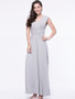 Casual Ruched Sleeveless Deep V-Neck Plain Maxi Dress