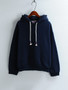 Casual Loose Basic Drawstring Solid Hoodie