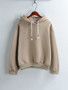 Casual Loose Basic Drawstring Solid Hoodie