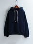 Casual Loose Basic Drawstring Solid Hoodie