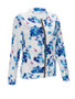 Casual Floral Printed Band Collar Bomber Jacket