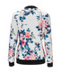 Casual Band Collar Bomber Jacket In Floral Printed