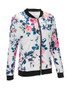 Casual Band Collar Floral Printed Bomber Jacket