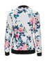 Casual Band Collar Floral Printed Bomber Jacket