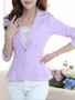 Casual Notch Lapel Single Button Elegant Plain Blazer