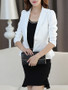 Casual Notch Lapel Single Button Elegant Plain Blazer