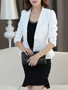 Casual Notch Lapel Single Button Elegant Plain Blazer