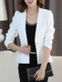 Casual Notch Lapel Single Button Elegant Plain Blazer